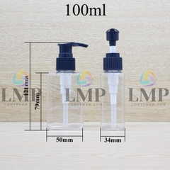 Chai lotion vuông vòi van sọc