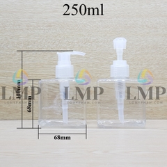 Chai lotion vuông vòi van sọc