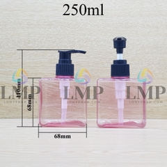 Chai lotion vuông vòi van sọc