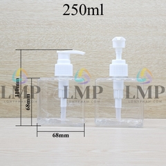 Chai lotion vuông vòi van sọc