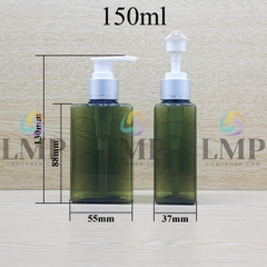 Chai lotion vuông vòi van xi 1 viền