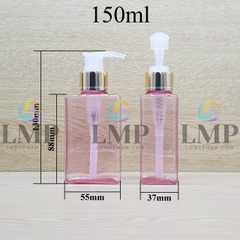 Chai lotion vuông vòi van xi 1 viền
