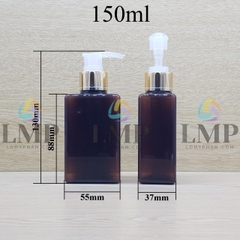 Chai lotion vuông vòi van xi 1 viền