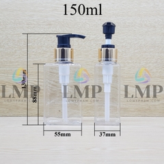 Chai lotion vuông vòi van xi 1 viền