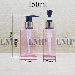 Chai lotion vuông vòi van xi 1 viền