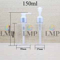 Chai lotion vuông vòi van xi 1 viền