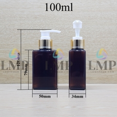 Chai lotion vuông vòi van xi 1 viền