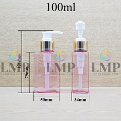 Chai lotion vuông vòi van xi 1 viền