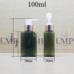 Chai lotion vuông vòi van xi 1 viền