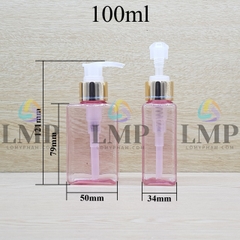 Chai lotion vuông vòi van xi 1 viền