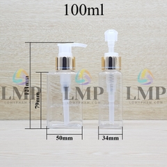 Chai lotion vuông vòi van xi 1 viền