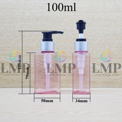 Chai lotion vuông vòi van xi 1 viền