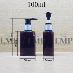 Chai lotion vuông vòi van xi 1 viền