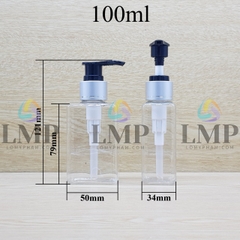 Chai lotion vuông vòi van xi 1 viền