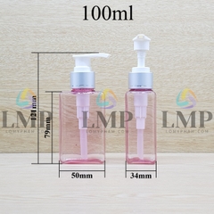 Chai lotion vuông vòi van xi 1 viền