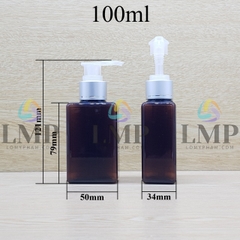 Chai lotion vuông vòi van xi 1 viền
