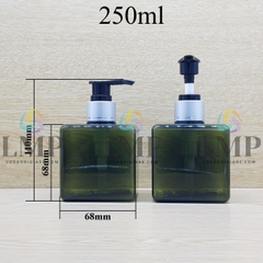 Chai lotion vuông vòi van xi 1 viền