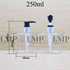 Chai lotion vuông vòi van xi 1 viền