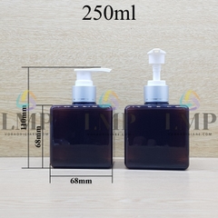 Chai lotion vuông vòi van xi 1 viền