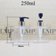 Chai lotion vuông vòi van xi 1 viền