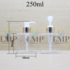 Chai lotion vuông vòi van xi 1 viền