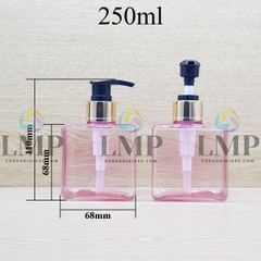 Chai lotion vuông vòi van xi 1 viền