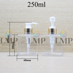 Chai lotion vuông vòi van xi 1 viền