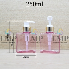 Chai lotion vuông vòi van xi 1 viền