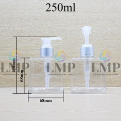 Chai lotion vuông vòi van xi 1 viền