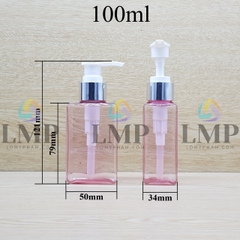 Chai lotion vuông vòi van xi KO viền