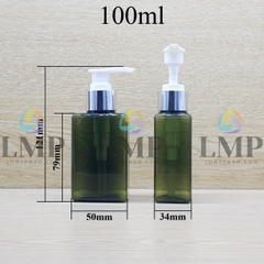 Chai lotion vuông vòi van xi KO viền