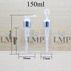 Chai lotion vuông vòi van xi KO viền