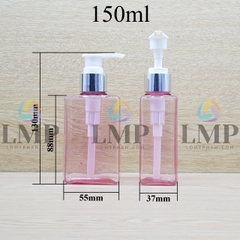 Chai lotion vuông vòi van xi KO viền