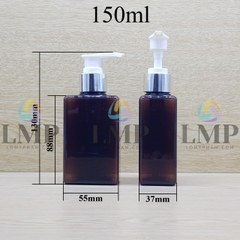 Chai lotion vuông vòi van xi KO viền