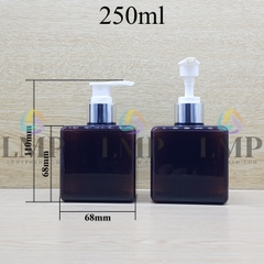 Chai lotion vuông vòi van xi KO viền