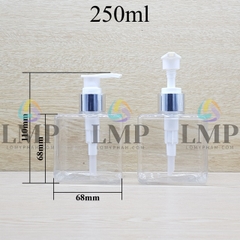 Chai lotion vuông vòi van xi KO viền