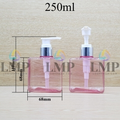 Chai lotion vuông vòi van xi KO viền