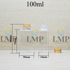 Chai lotion vuông nắp nhôm cuốn biên