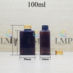 Chai lotion vuông nắp nhôm cuốn biên