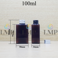 Chai lotion vuông nắp nhôm cuốn biên