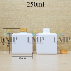 Chai lotion vuông nắp nhôm cuốn biên