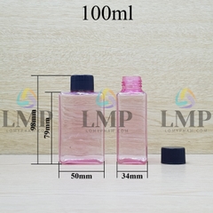 Chai lotion vuông nắp vặn sọc