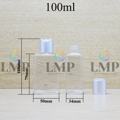 Chai lotion vuông nắp nhấn xi
