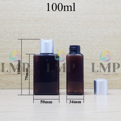 Chai lotion vuông nắp nhấn xi