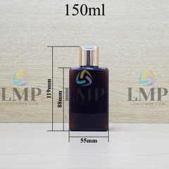 Chai lotion vuông nắp nhấn xi