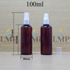 Chai vai tròn đầu phun sương xi 1 viền 100ml