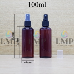 Chai vai tròn đầu phun sương sọc 100ml