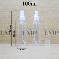 Chai vai tròn đầu phun sương sọc 100ml