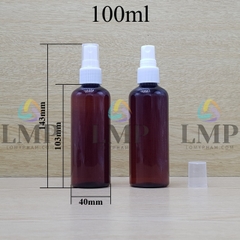 Chai vai tròn đầu phun sương sọc 100ml