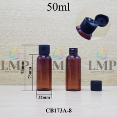 Chai vai tròn nắp bật sọc 50ml